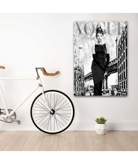 Obrazy na ścianę - Obraz fashion moda - Audrey Hepburn Vogue Black and white