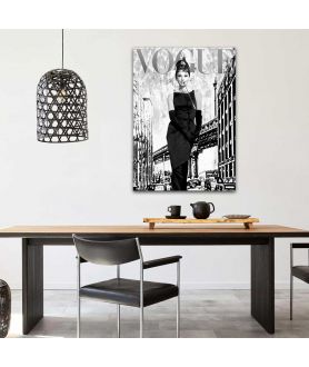 Obrazy na ścianę - Obraz fashion moda - Audrey Hepburn Vogue Black and white