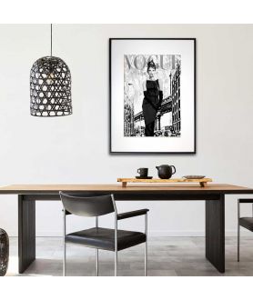 Plakat moda na ścianę - Audrey Hepburn Vogue Black and white