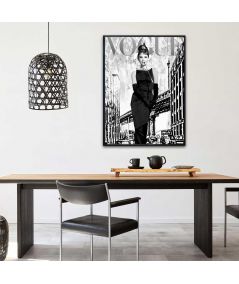 Fashion plakat na ścianę - Audrey Hepburn Vogue Black and white