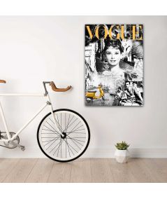 Obrazy na ścianę - Audrey Hepburn obraz - Audrey Hepburn in Italy black yellow