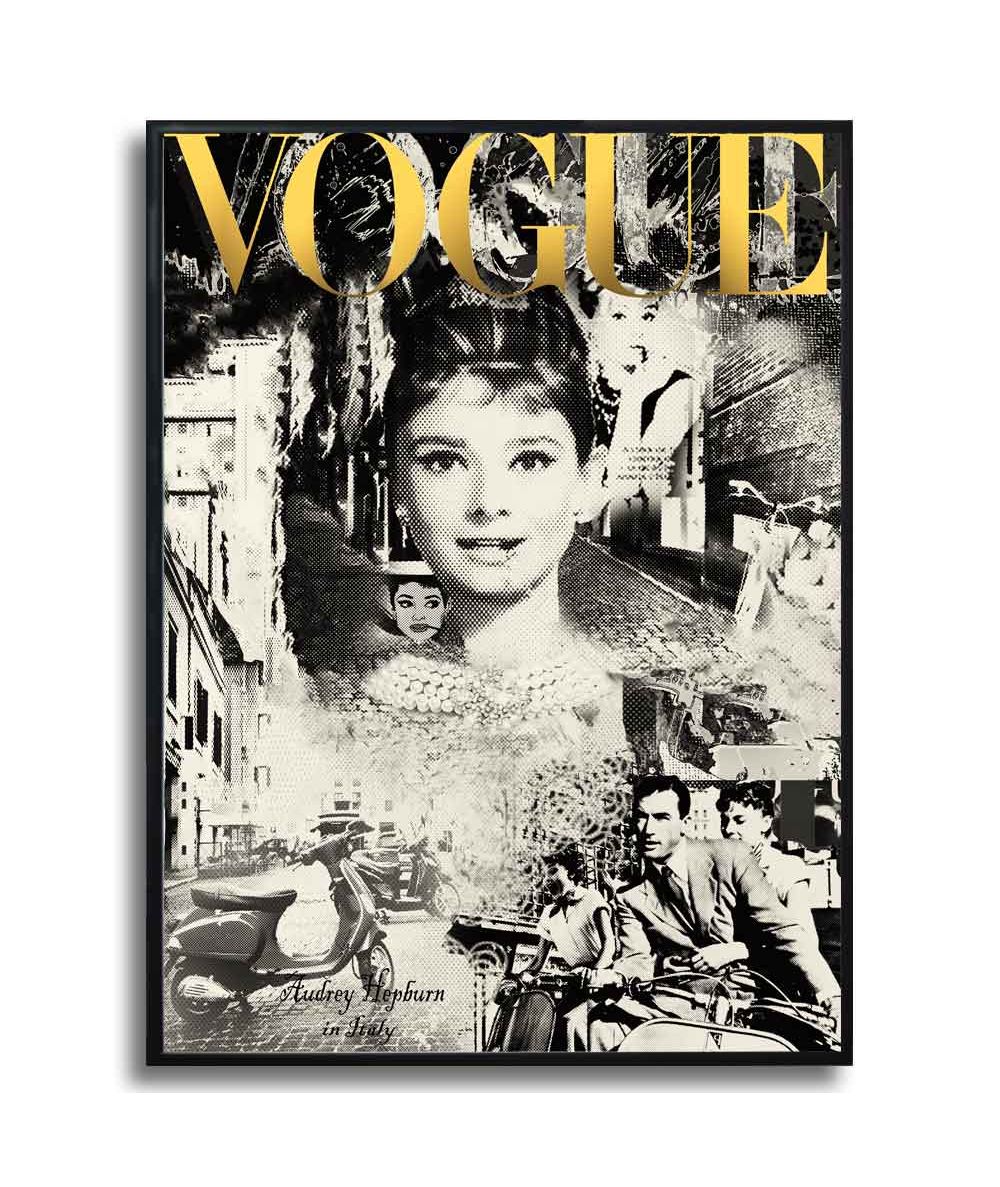 Plakat w ramie - Audrey Hepburn in Italy vintage