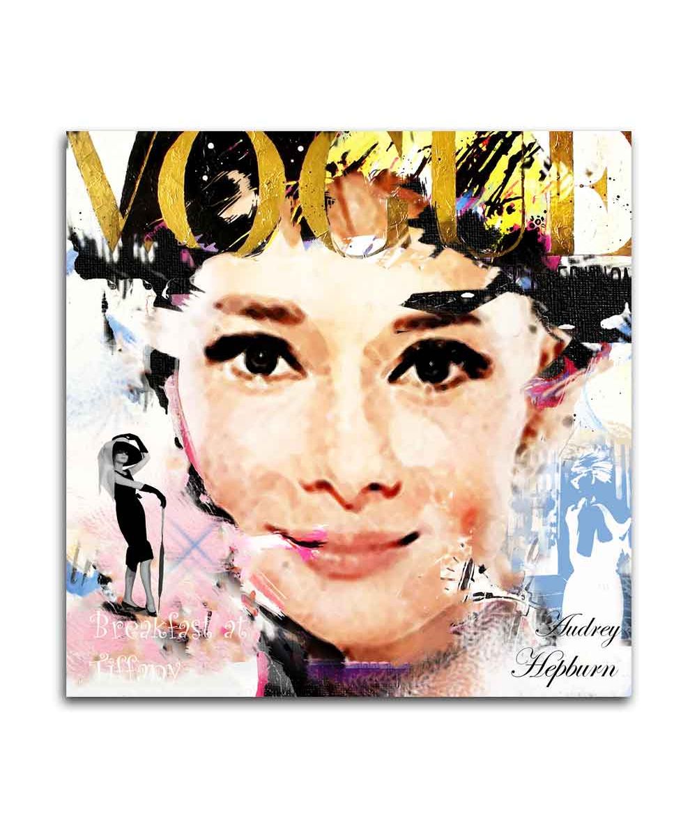 Obrazy na ścianę - Obraz do salonu glamour - Audrey Hepburn Vogue