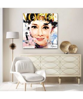 Obrazy na ścianę - Obraz do salonu glamour - Audrey Hepburn Vogue