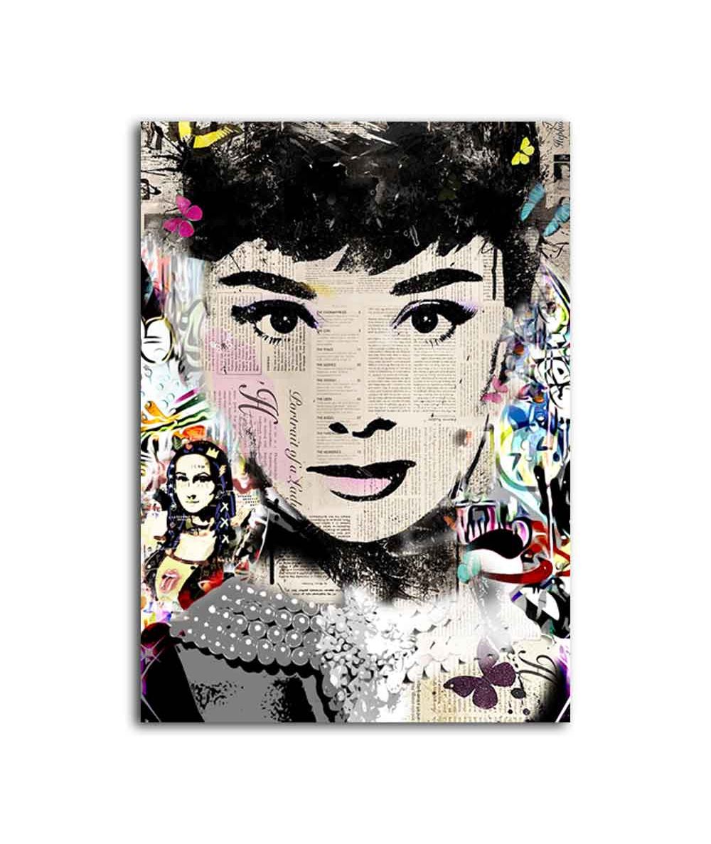 Obrazy Audrey Hepburn - Obraz pop na płótnie - Audrey Hepburn pop
