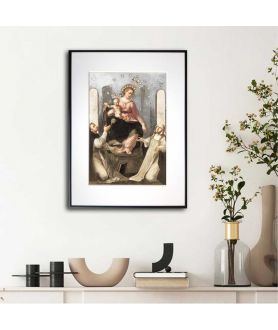 Plakat religijny na ścianę - Matka Boża Różańcowa Pompejańska