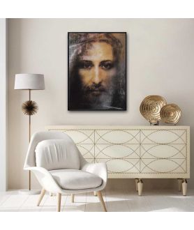 Plakat na ścianę - Twarz Jezusa z Całunu Turyńskiego