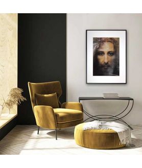 Plakat religijny na ścianę - Twarz Jezusa z Całunu Turyńskiego