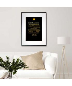 Plakat cytat z Biblii - Hymn o miłości (czarne tło)