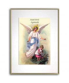Plakat prezent dla dziewczynki - Anioł Stróż z dziewczynką o imieniu