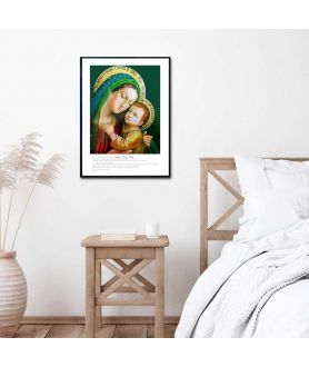 Plakat religijny - Matka Boska Dobrej Rady z modlitwą