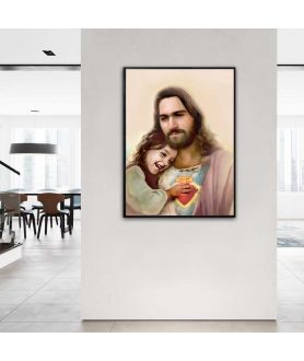 Plakat religijny do domu - Z sercem Jezusa