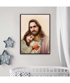 Plakat religijny do domu - Z sercem Jezusa