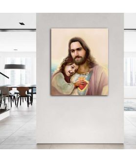 Obrazy na ścianę - Obraz na ścianę religijny - Z sercem Jezusa