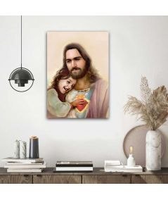 Obrazy na ścianę - Obraz na ścianę religijny - Z sercem Jezusa