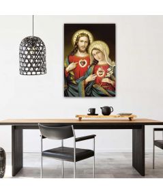 Obrazy na ścianę - Obraz religijny na płótnie - Serce Jezusa Serce Maryi