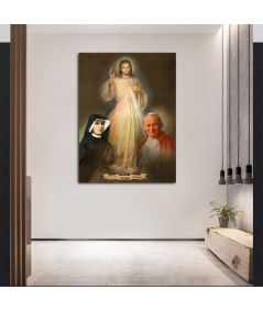 Obrazy na ścianę - Obraz na płótnie - Jezu ufam Tobie św. Faustyna św. Jan Paweł II