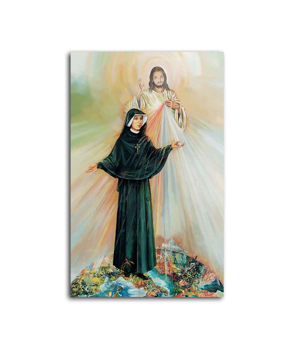 Obrazy na ścianę - Obraz na płótnie - Jezus Miłosierny z siostrą Faustyną. Kanonizacja