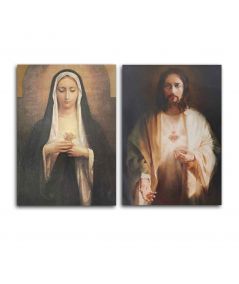 Obrazy religijne - Obrazy religijne na płótnie - Najświętsze Serce i Niepokalane Serce (dyptyk)