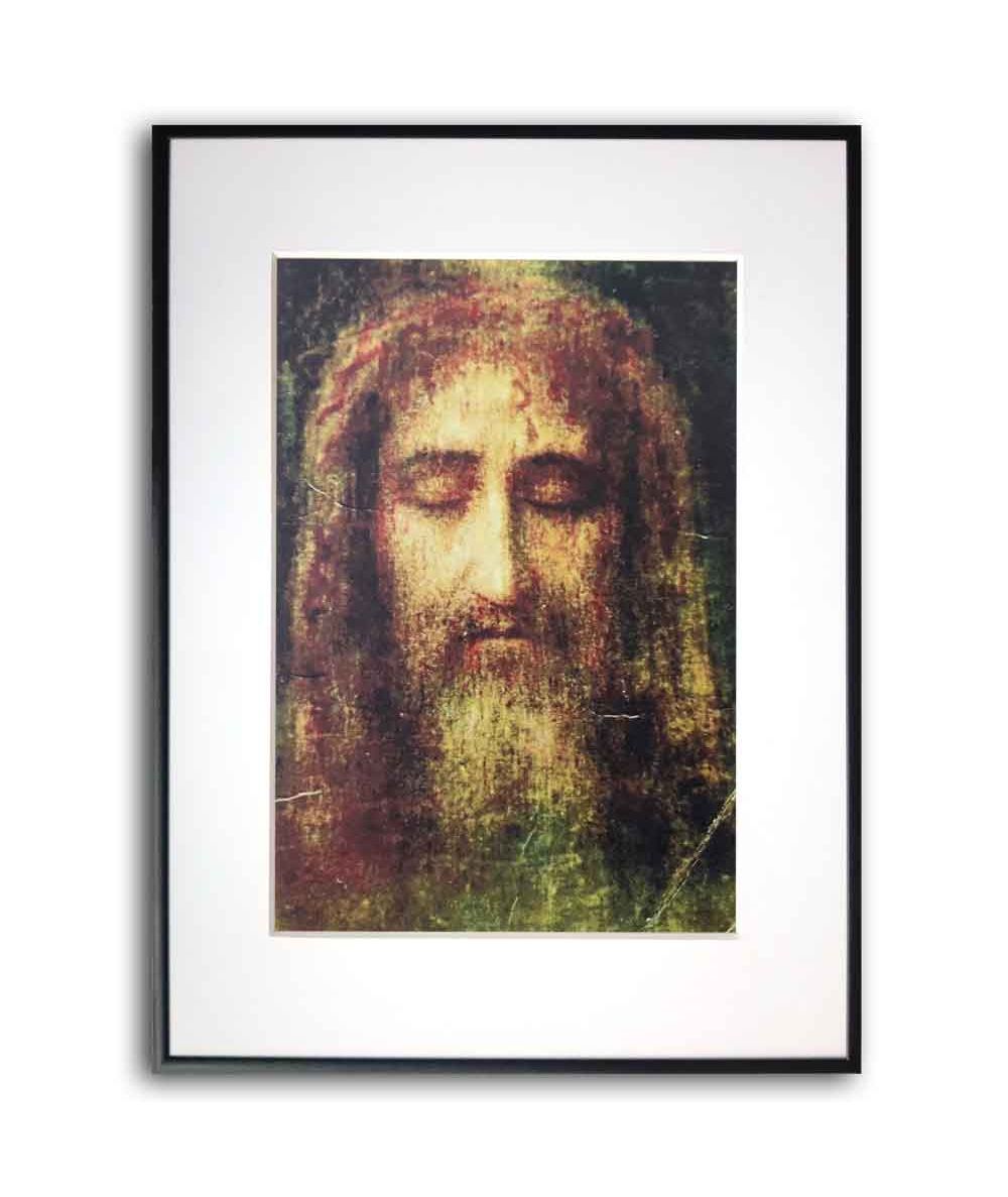 Plakat religijny na ścianę - Całun Turyński Twarz Jezusa
