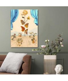 Obrazy na ścianę - Salvador Dali obraz surrealistyczny - Butterflies flowers
