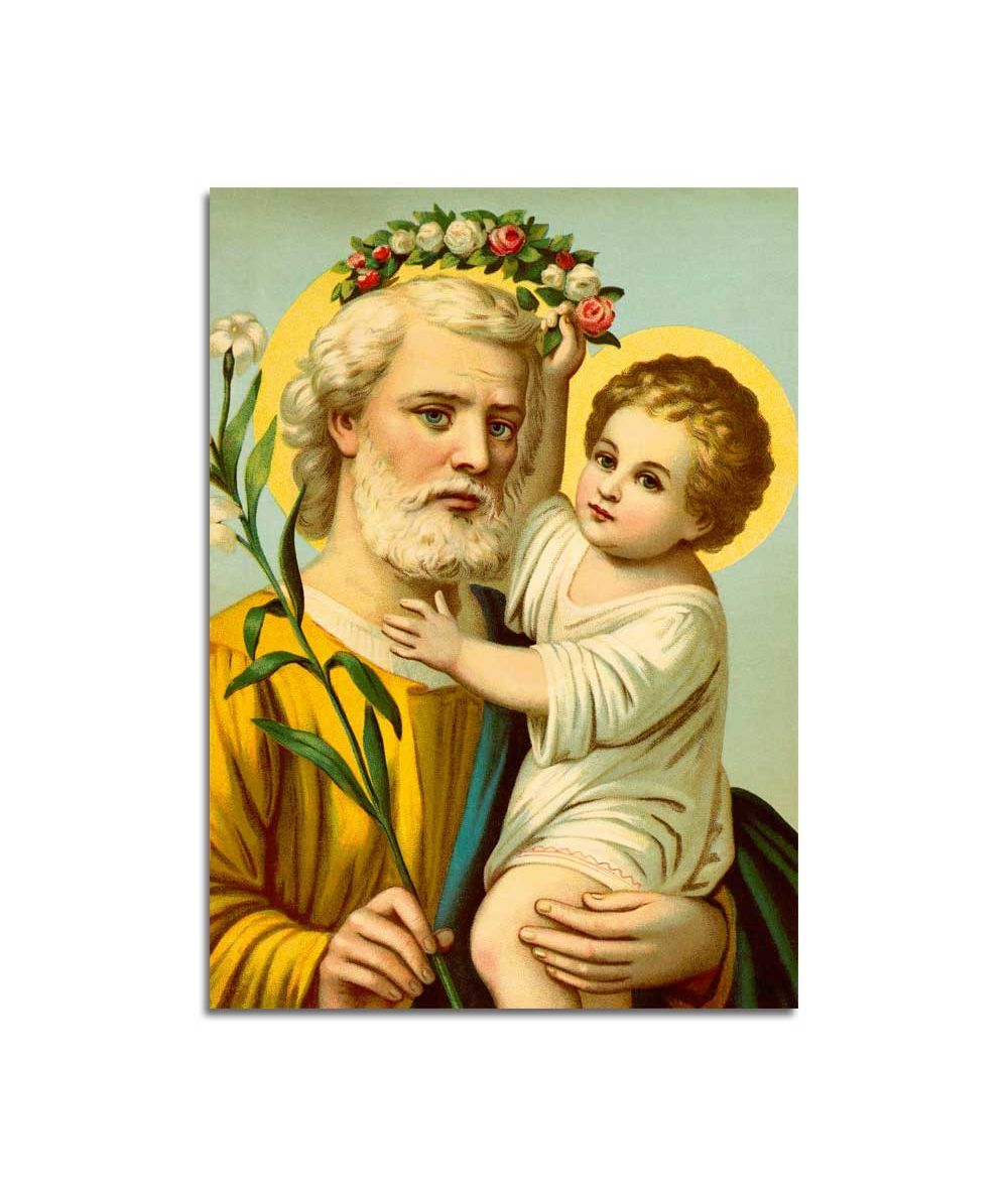 Obrazy religijne - Obraz religijny na płótnie - Święty Józef z Dzieciątkiem Jezus