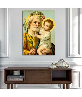Obrazy religijne - Obraz religijny na płótnie - Święty Józef z Dzieciątkiem Jezus