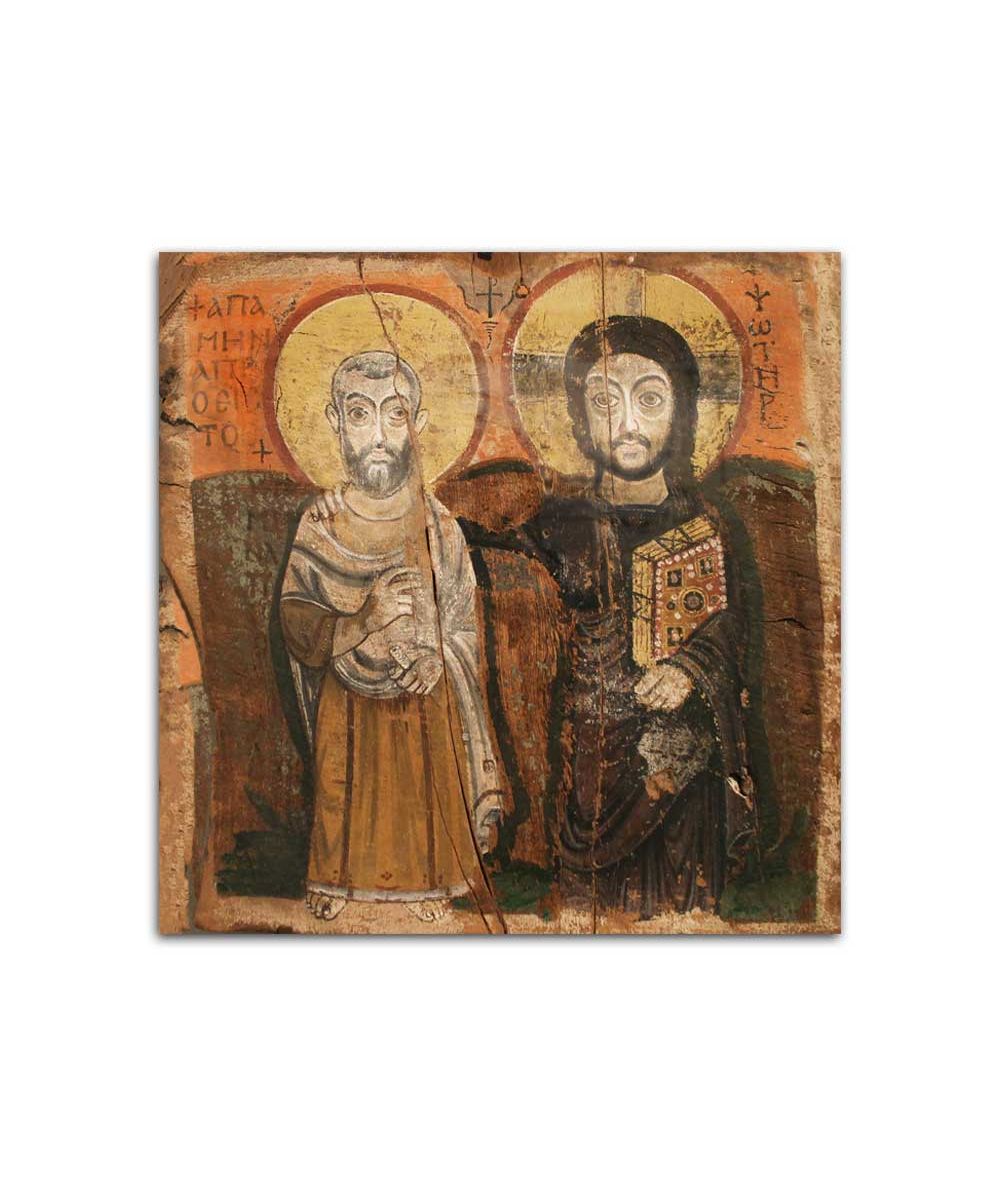 Obrazy religijne - Obraz na płótnie - Chrystus i św. Menas Ikona Przyjaźni