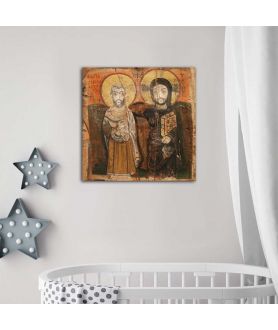 Obrazy religijne - Obraz na płótnie - Chrystus i św. Menas Ikona Przyjaźni