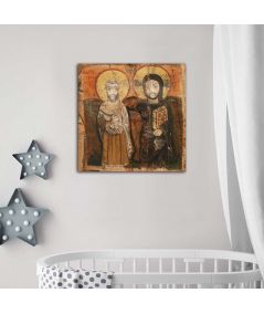 Obrazy religijne - Obraz na płótnie - Chrystus i św. Menas Ikona Przyjaźni
