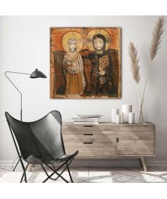 Obrazy religijne - Obraz na płótnie - Chrystus i św. Menas Ikona Przyjaźni