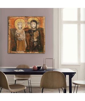 Obrazy religijne - Obraz na płótnie - Chrystus i św. Menas Ikona Przyjaźni