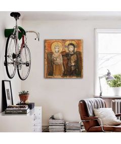 Obrazy religijne - Obraz na płótnie - Chrystus i św. Menas Ikona Przyjaźni