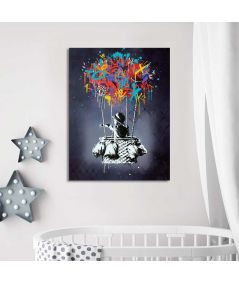 Obrazy na ścianę - Obraz na płótnie - Banksy - Hot Air Balloon Boy