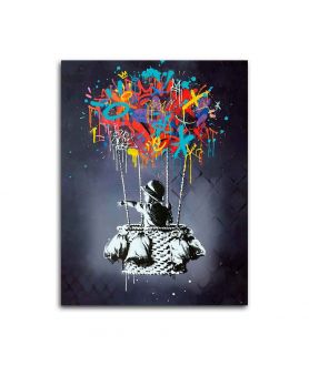 Obrazy na ścianę - Obraz na płótnie - Banksy - Hot Air Balloon Boy