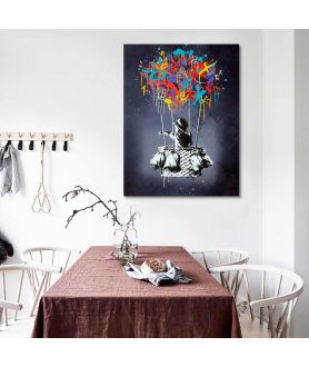 Obrazy na ścianę - Obraz na płótnie - Banksy - Hot Air Balloon Boy