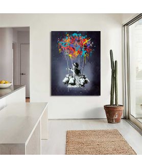 Obrazy na ścianę - Obraz na płótnie - Banksy - Hot Air Balloon Boy