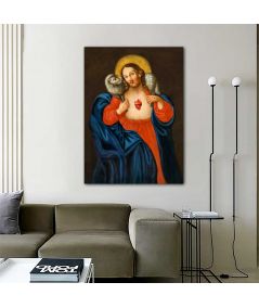 Obrazy religijne - Obraz religijny - Serce Pana Jezusa z motywem Dobrego Pasterza