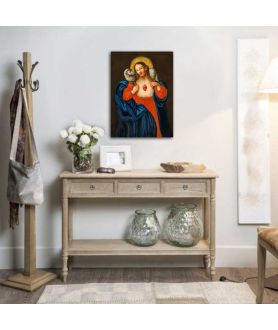 Obrazy religijne - Obraz religijny - Serce Pana Jezusa z motywem Dobrego Pasterza