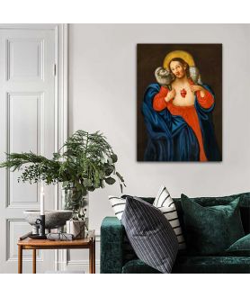 Obrazy religijne - Obraz religijny - Serce Pana Jezusa z motywem Dobrego Pasterza