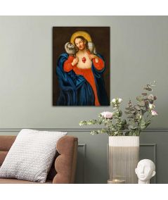 Obrazy religijne - Obraz religijny - Serce Pana Jezusa z motywem Dobrego Pasterza