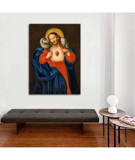 Obrazy religijne - Obraz religijny - Serce Pana Jezusa z motywem Dobrego Pasterza