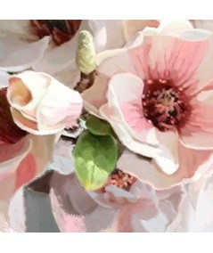 Obrazy na ścianę - Obraz pudrowy róż kwiaty Magnolie w wazonie