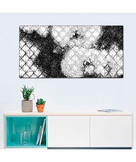Obrazy czarno białe - Obraz na ścianę Romby i storczyki czarno białe