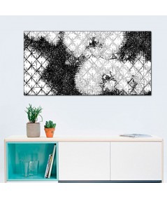 Obrazy czarno białe - Obraz na ścianę Romby i storczyki czarno białe