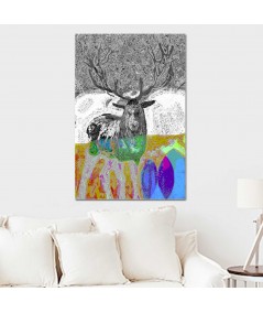 Obrazy zwierząt - Obraz grafika zwierzęta leśne Las jelenia (pionowy)