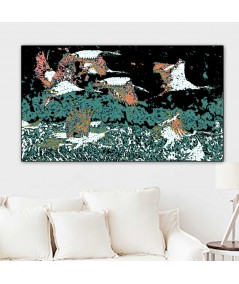 Obrazy zwierząt - Obrazy z ptakami Żurawie w nocy, obrazy do sypialni