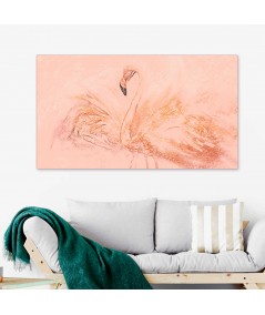 Obrazy zwierząt - Obraz z flamingiem na płótnie Flaming grafika
