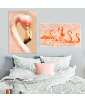 Obrazy zwierząt - Obraz z flamingiem na ścianę Flaming portret