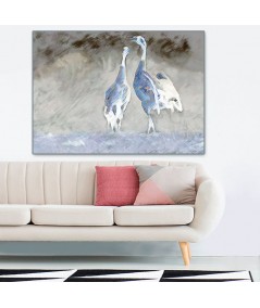 Obrazy zwierząt - Obraz industrialny Żurawie niebieskie